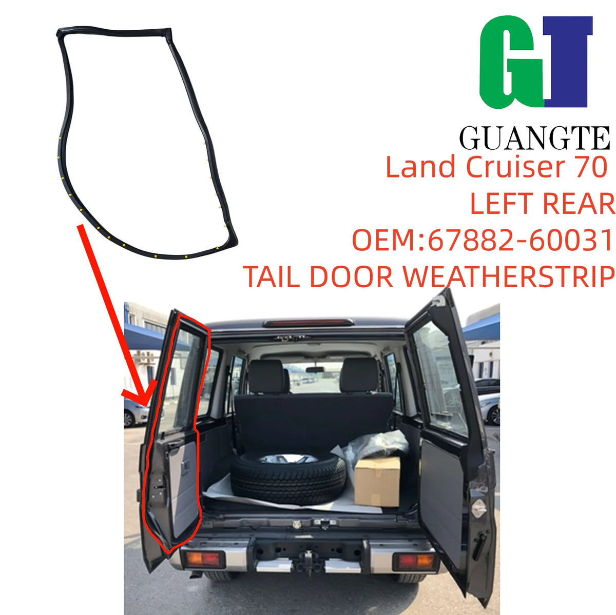 Inner Car Door Seal Strip for LAND Cruiser 70 Tail Back Door Weather Strip Door Edge LAND CRUISER 1985 1986 198767882-60031