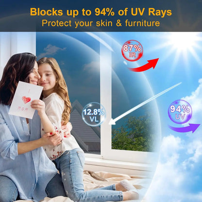 One Way Window Privacy Film See Out Not in, Window Tint for Home, Reflective Mirror Glass Windows Coverings Sun Heat UV Blocking