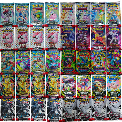100PCS Pokémon TCG: Mega Evolution-Pitch Black Booster Display Box Prismatic 151 Evolutions English Battle Cards Game Cards