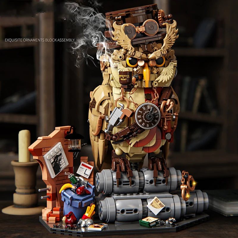 1200+pcs Owl Detective Magic Animal MOC Building Blocks Set Educational DIY Toys for Kids Adult Gifts Creative Bricks Toy Model