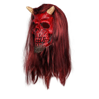 Scarlet Demon Role Play Latex Mask, Cosplay Prop for Halloween,Xmas,Bar Party & Carnival.Soft & Breathable Great Graduation Gift