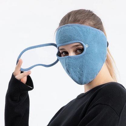 Winter Windproof Anti -dust Full Face Mask Cycling Ski Breathable Masks Eye Shield High Definition Anti Fog Goggles Hood Cover