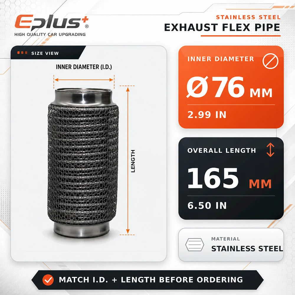 Universal Automotive Chain Link Mesh Exhaust Hose Stainless Steel Braided Flexible Bellows for Car Exhaust System Replacement