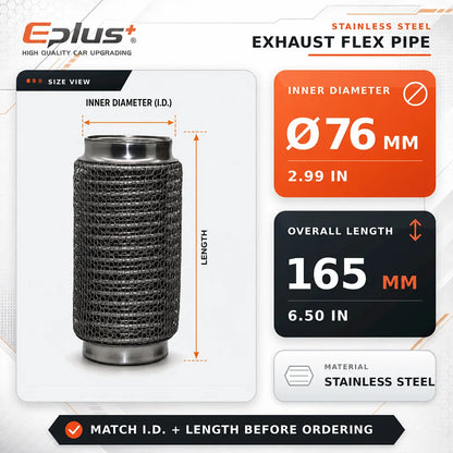 Universal Automotive Chain Link Mesh Exhaust Hose Stainless Steel Braided Flexible Bellows for Car Exhaust System Replacement