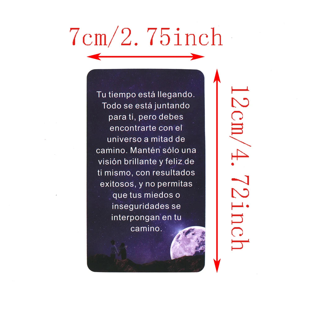 Spanish Tarot Deck, Universe Oracle Cards, Keywords Tarot, Spirit Messages Cards, for Beginners, Spanish Version Tarot, 12x7cm