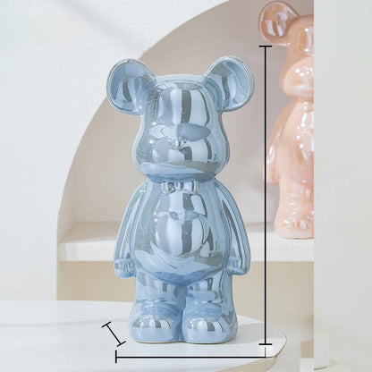 17/27/cm Aesthetic Bear Brick Ceramic Statue Teddy Bear Decor Action Figure Sculptures Ornament for Room Home Decoration Crafts