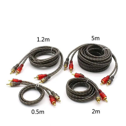 Car Audio Subwoofer Amplifier Connection Audio Signal Cable Dual RCA Plug Male to Male