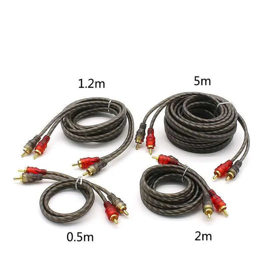 Car Audio Subwoofer Amplifier Connection Audio Signal Cable Dual RCA Plug Male to Male
