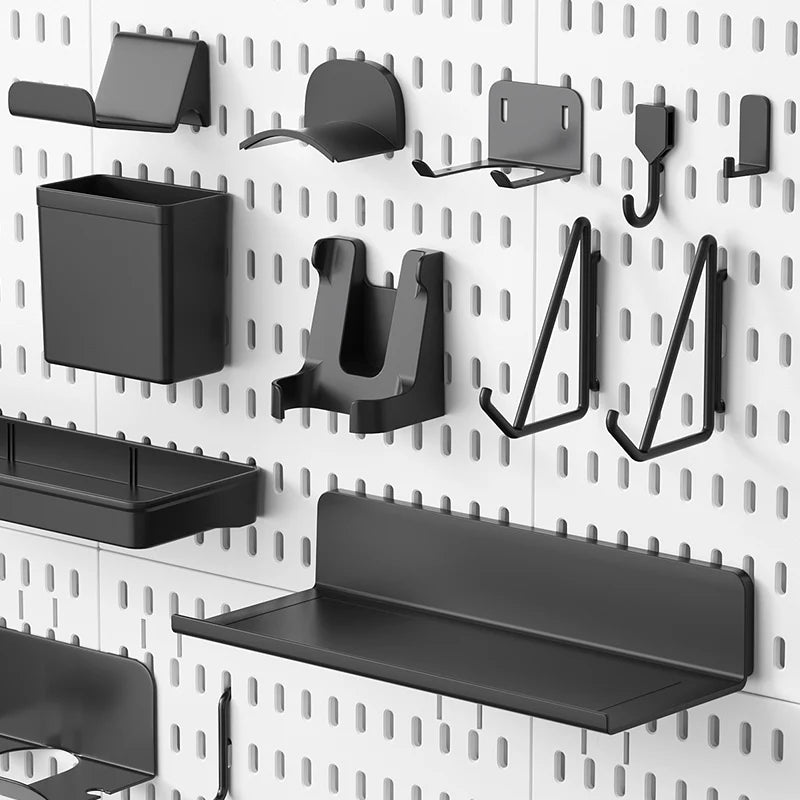 No-Drill Gaming Room Pegboard, Wall Organizer for Controller, Headphone & Keyboard Stand, Multi-Functional Display Storage Rack