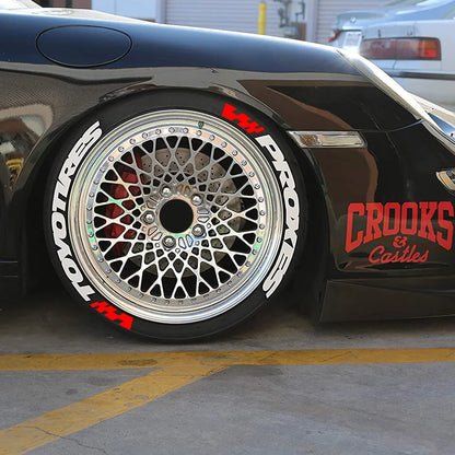 Permanent Tire Lettering Sticker TOYO TIRES PROXES 3D Car Tire Letter for Racing Tires of Waterproof Decals For 4 Wheels