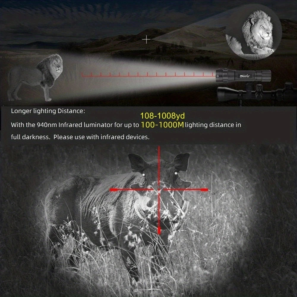 IR850nm&940nm Latest Infrared LED Zoom High Bright Night Vision Infrared Fill Light Tactical Hunting Zoom Flashlight IR Lighting