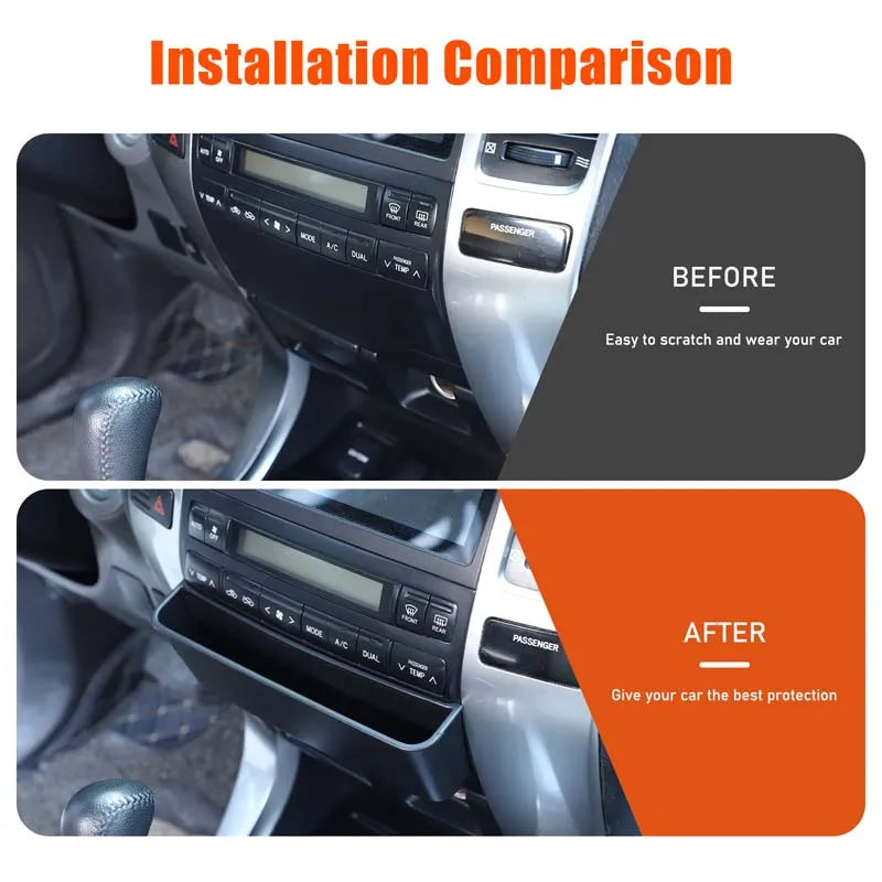 For Toyota Land Cruiser Prado 2003-2009 Car Center Console AC Adjustment Panel Storage Box Hanging Organizer Accessories