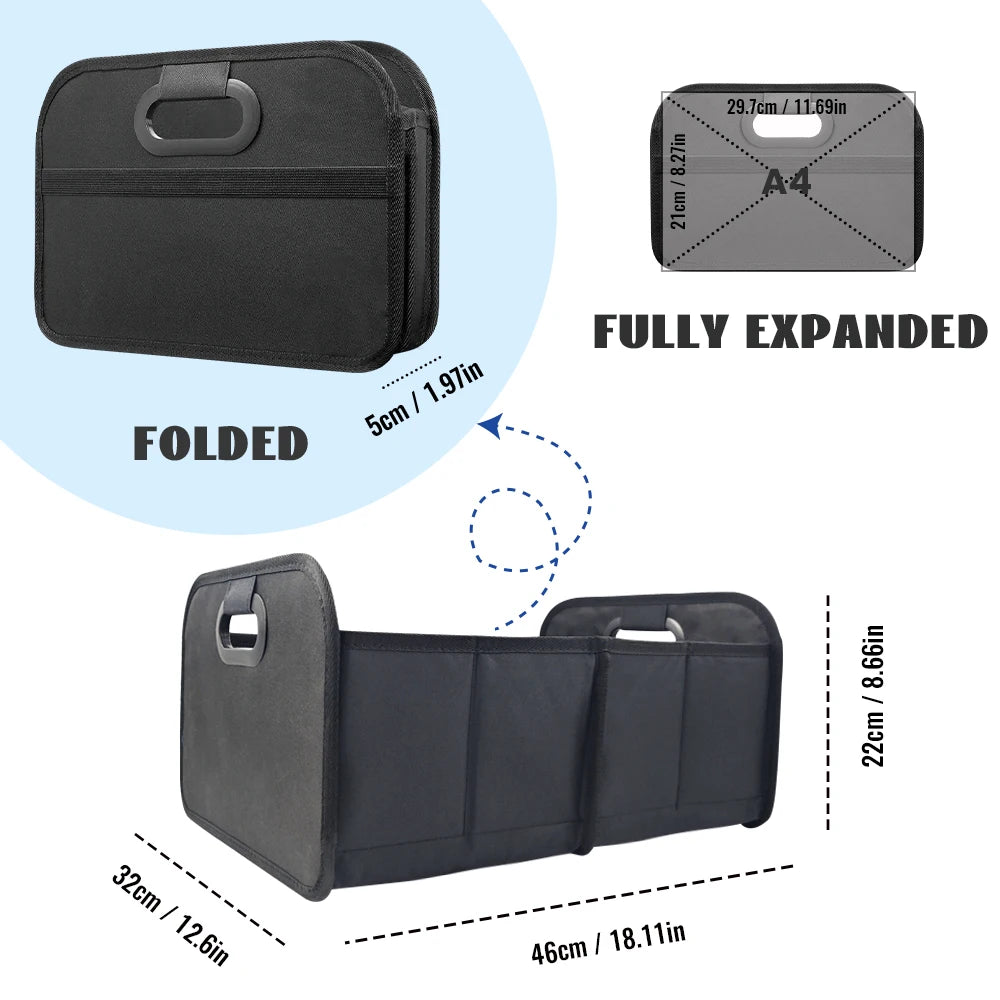 Trunk Organizer for suv, Foldable portable car storage box for camping outdoor storeroom,space saving multi functional