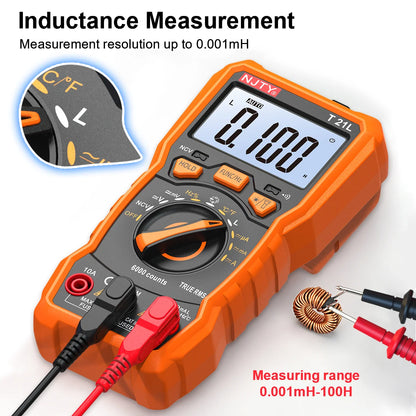 NJTY T21 Professional True RMS Digital Multimeter 6000 Counts True-RMS Auto/ Manual Range AC/DC Voltage Anti-Burn Voltmeter