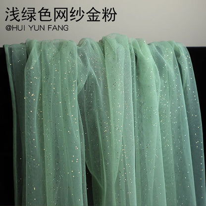 Gold Tulle material black encryption soft Tulle spray silver glitter Tulle wedding dress home decoration fabric