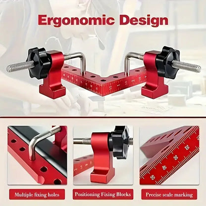1 Set 90 Degree Premium Aluminum Alloy Metal Corner Clamps For Woodworking Positioning Fixed Right Angle Clamp Hand Tool