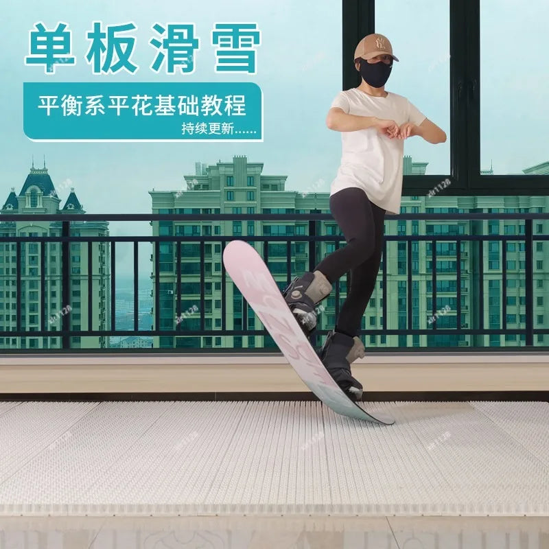 Dry Ski Mat Simulation Snow Carpet, Indoor Skiing Practice Pad for Snowboard Freestyle Park Training