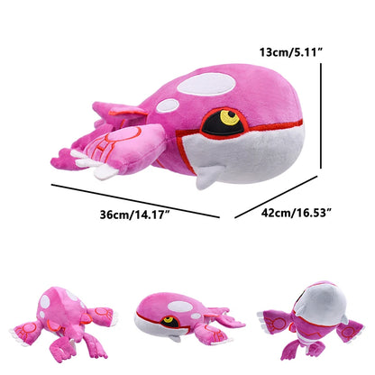 Kyogre Pokemon Shiny Kyogre Plush Toy  Ancient Pokémon Kawaii Whale Soft Stuffed Animal Doll Christmas Gifts for Kids