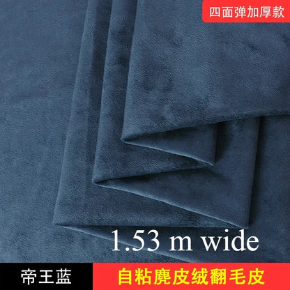Self-adhesive Suede Fabric Thickened Elastic By Half A Meter for Car Decoration Gift Box Package Diy Sewing Cloth Wearable Black