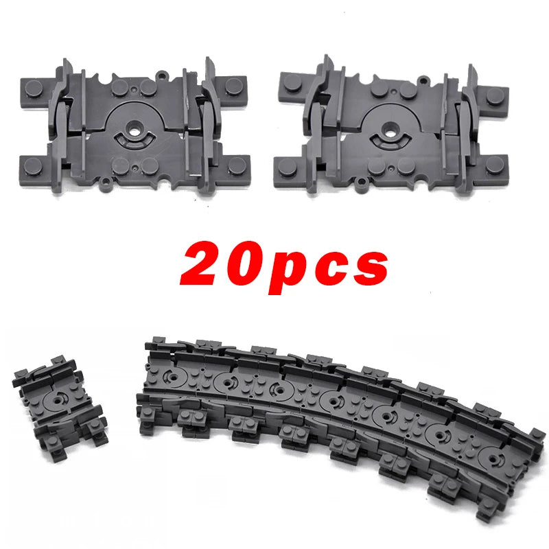 MOC City Bricks Train Flexible Construction Parts Railway Curve Track Building Blocks Model Accessories Compatible with 53401