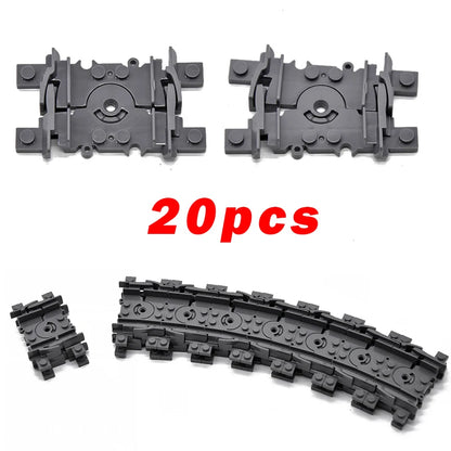 MOC City Bricks Train Flexible Construction Parts Railway Curve Track Building Blocks Model Accessories Compatible with 53401