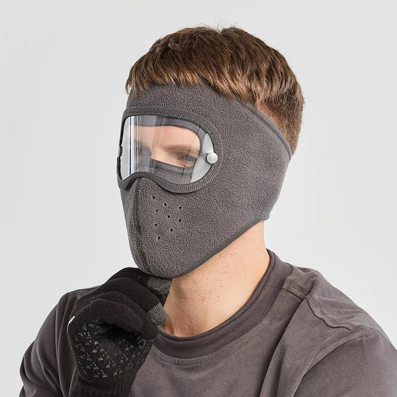 Winter Windproof Anti -dust Full Face Mask Cycling Ski Breathable Masks Eye Shield High Definition Anti Fog Goggles Hood Cover
