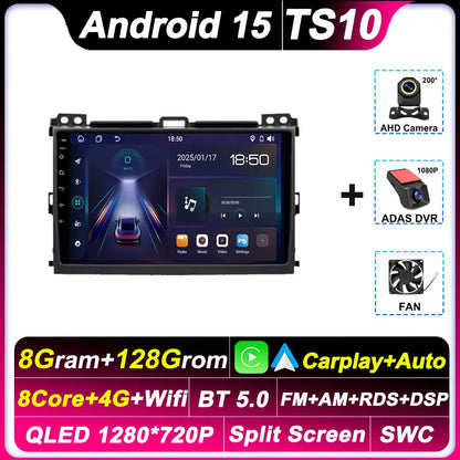 2 Din Android Autoraido For Toyota Land Cruiser Prado 120 3 III For Lexus GX470 GX 470 J120 2002 - 2009 Car Radio Touch Screen