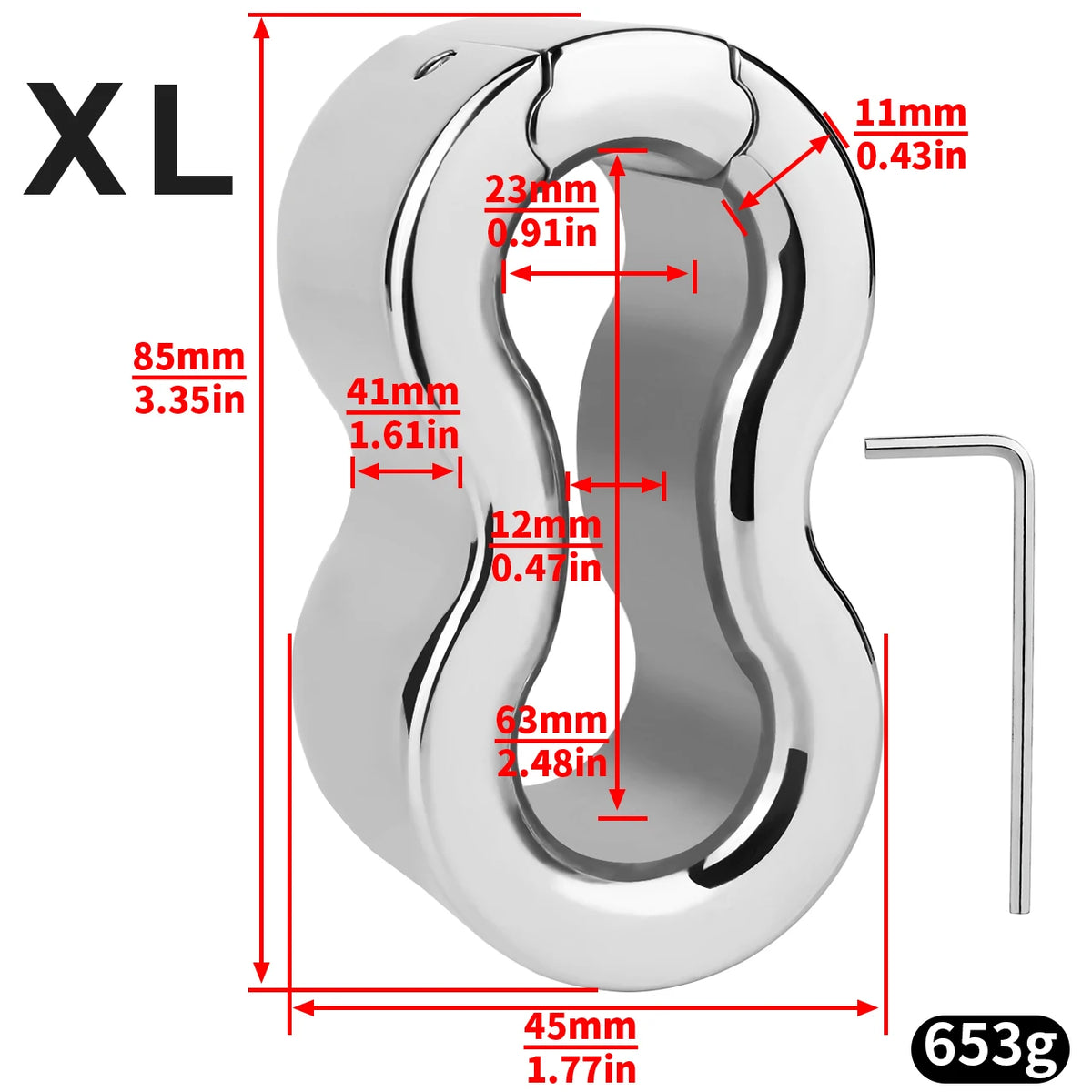 LEZEE Stainless Steel Semen Lock Rings Scrotum Drop Ring Heavy Metal Testicular Stretcher Rings Weight Hanging BDSM Cockring