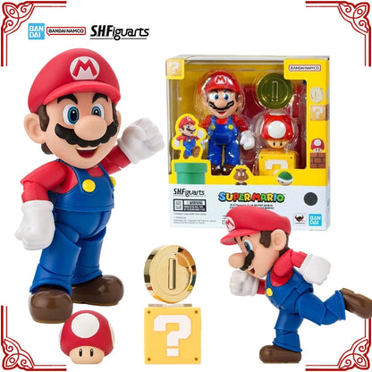 In Stock Genuine Bandai Super Mario Model Kit SHF Mario Anime Action Figure Collection Finished Model Toys Birthday Gifts