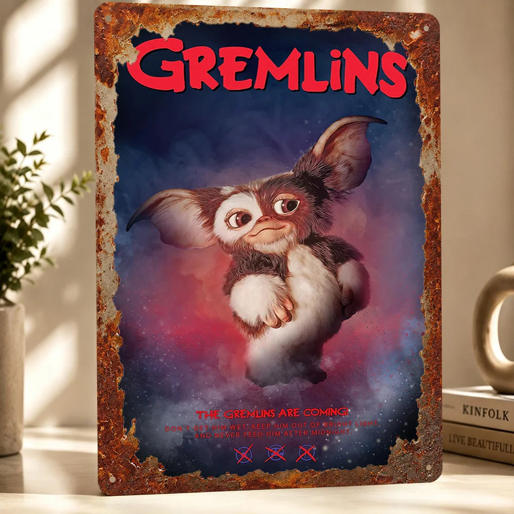 Gremlins Aluminum Posters Customized Metal Tin Sign Vintage Premium Dramatic Screen Scene Wall Art For Film Fans And Theaters