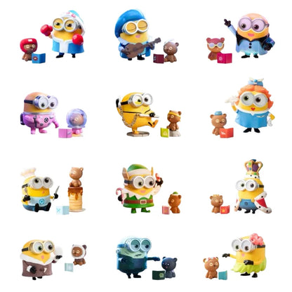 Original POP MART Minions Bedtime Stories By Bob And Tim Series Blind Box Anime Figure Mystery Box Desktop Toy Surprise Fan Gift