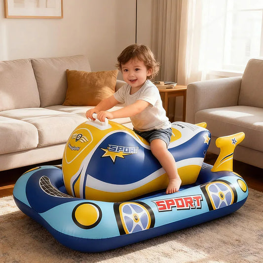 Swimbobo Kids Blue Inflatable Swimming Seat Float Cool Motorboat Ring Floating Thicken PVCFor Summer Baby Swim CircleWater Toy