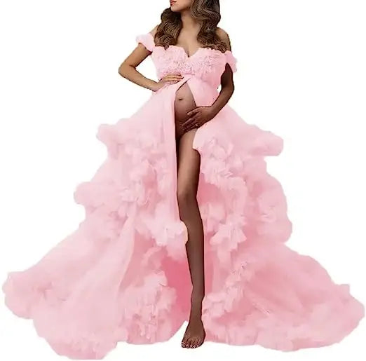 Sexy Maternity Gowns Photoshoot  Ruffles baby shower платье для беременных فساتين حوامل vestidos para embarazadas photoshoot