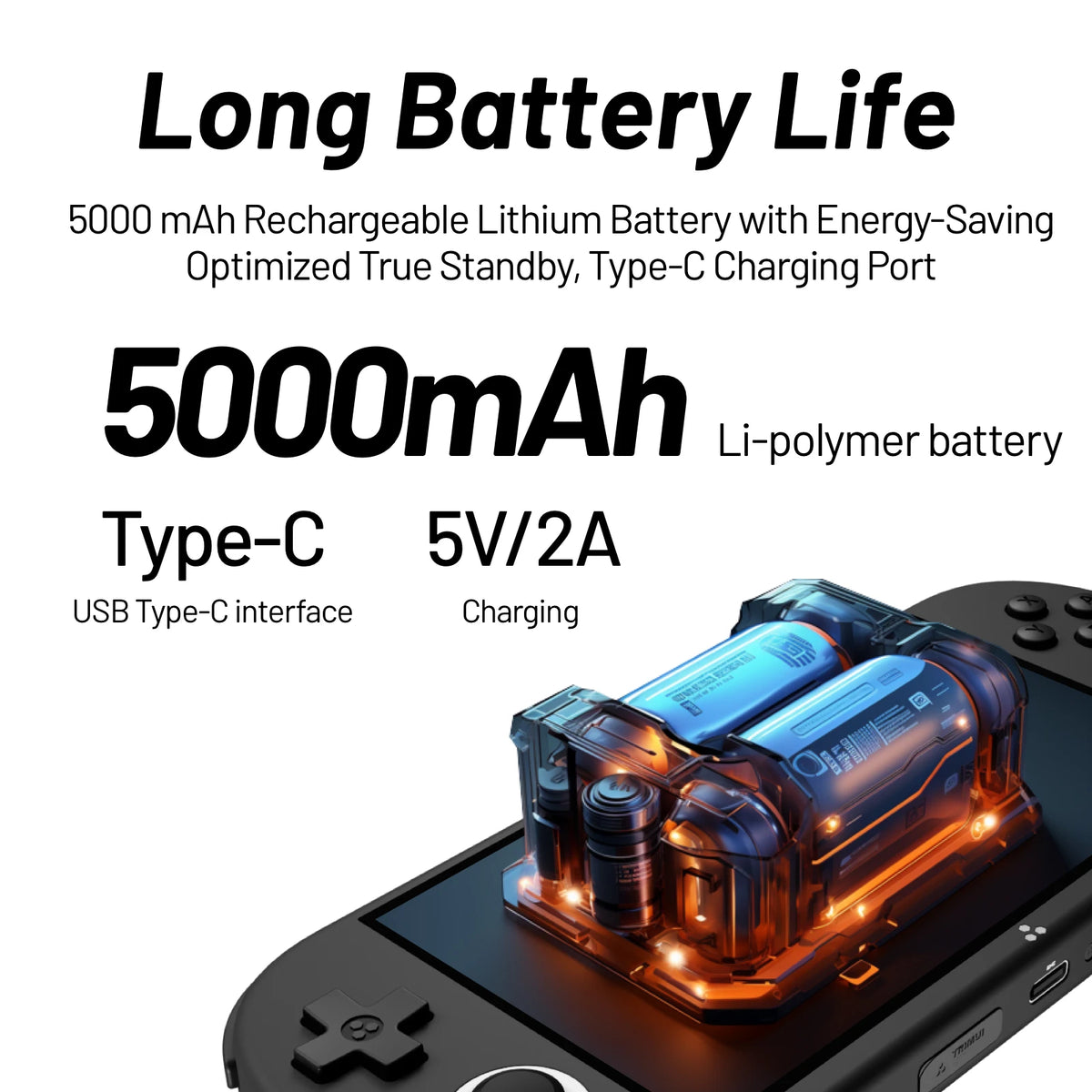 Trimui Smart Pro S TG5050 Handheld Game Console - Best for PSP Game, Octa-core 2.0GHz, 4.96" IPS Display, 5000mAh Battery
