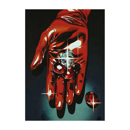 1pc Frameless Vintage Abstract Classic Canvas Poster Chrome Revolver Print Canvas Wall Art Picture for Living Room Bedroom