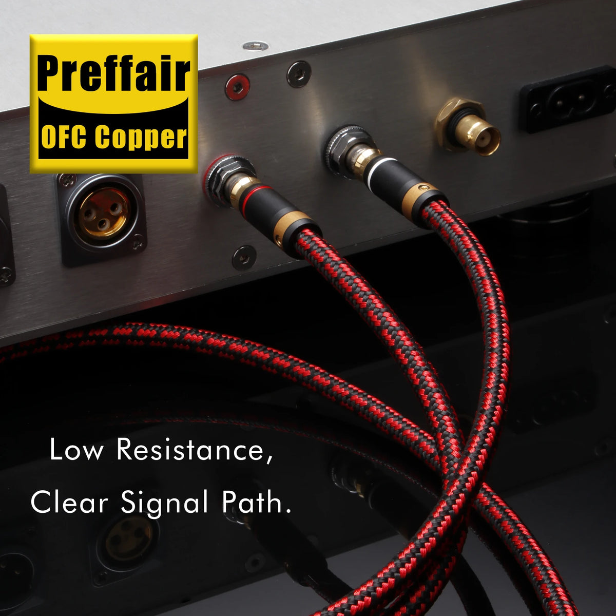 Preffair OFC Copper HIFI Audio Cable Single RCA to Dual RCA Subwoofer Splitter Y Cable Pure Copper for Enhanced Sound Quality