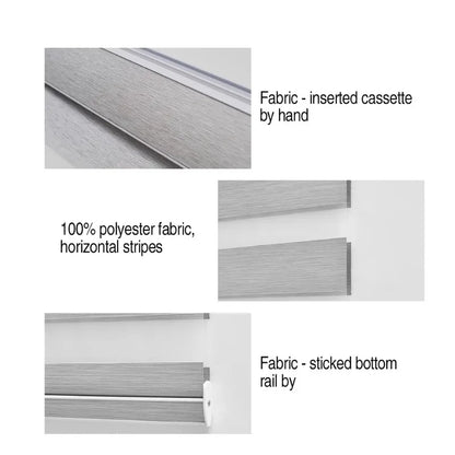 Customized Design Double-Layer Fabric Black 100%Light Waterproof Noise Reduction Motorized Cordless Zebra Blinds For Bedroom