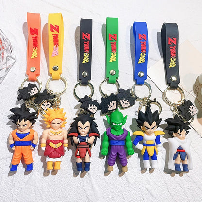 Anime Dragon Ball Keychain Ewelry Son Goku Vegeta Piccolo Action Figures Cute Keyring Bag Pendant Car Ornament Accessories Gifts