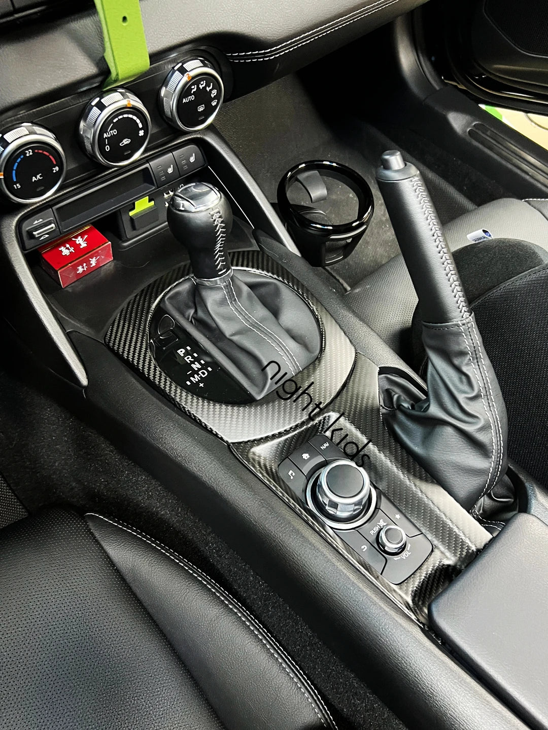 Night Kids for 2016-2023 Mazda MX-5 ND Carbon Fiber Multimedia Bezel MX5 ND1 ND2 Conversion Carbon Fiber Interior Accessories
