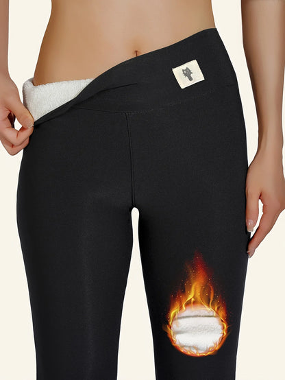 Winter Thicken Warm Leggings Women Lamb Cashmere Joggers High Waist Fleece Elastic Tights Warm Tights Pants Slim Velvet Legging