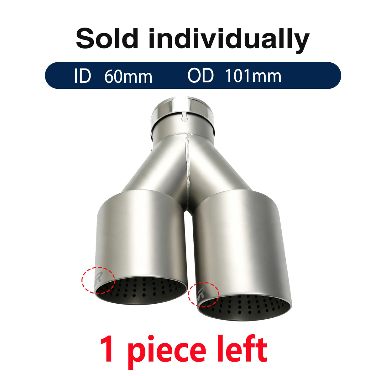 Double Outlet Exhaust Tips Frosted Stainless Steel Car Muffler System Universal Suitable 51mm 60mm 63mm for GTI MK7 Golf7 Nozzle