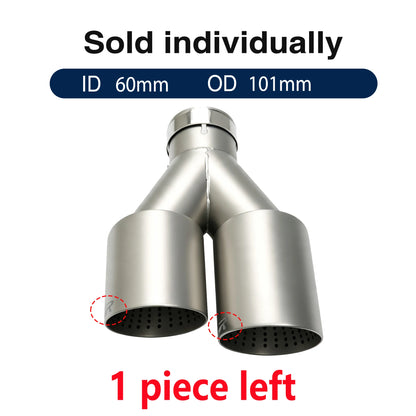 Double Outlet Exhaust Tips Frosted Stainless Steel Car Muffler System Universal Suitable 51mm 60mm 63mm for GTI MK7 Golf7 Nozzle