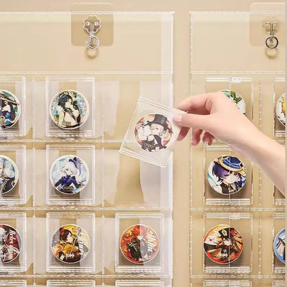 48 Pocket Anime Merch Organizer Wall Hanging Clear Badge Storage Bag Ita Pin Display Card Holder Dustproof Jewelry Hanging