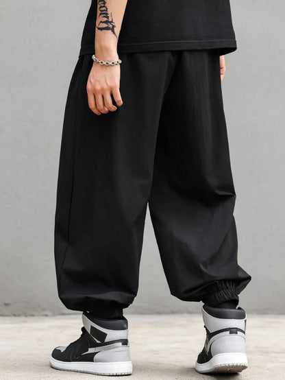 plus Size Men's Casual Trendy Long Pants Loose Fit for Daily Outings And Outdoor Sports