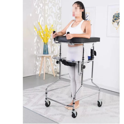 Adult Rehabilitation Walker Four-Legged Armrest Frame Disabled Mobility Aid Chair Arm Training Walking Crutches