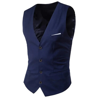 High Quality Men Suit Vest Waistcoat Business Casual Slim Groom Groomsman Wedding Men's Dress Blazer Vests 9 Colors Formal Party