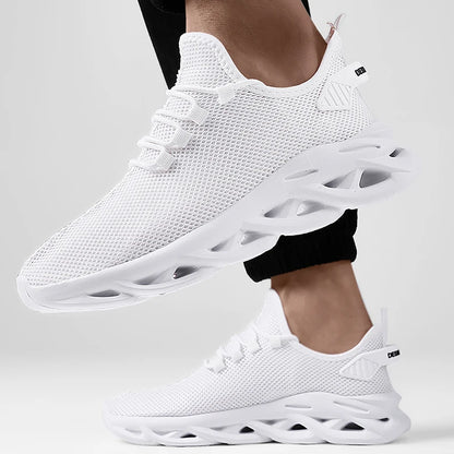 Summer Men Casual Sports Running Shoes Breathable Lightweight Sneakers Outdoor Mesh Black Athletic Jogging Tennis Walking Shoe
