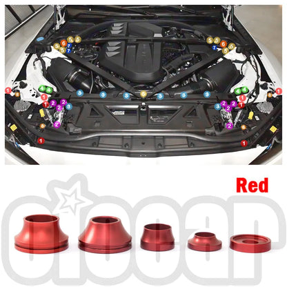 OiOMOTORS Front Bonnet Body Bolts and Nuts Billet Dress Up Hardware Kit for BMW G87 M2 G80 G81 M3 G82 G83 M4