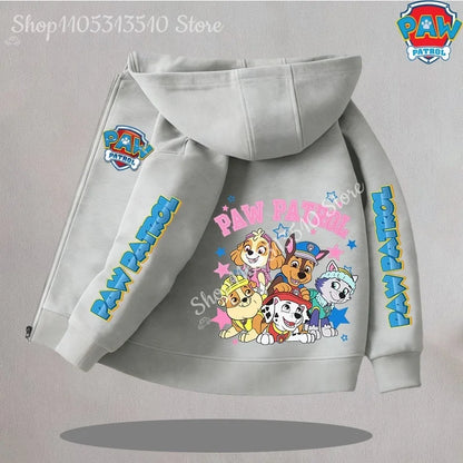 Paw Patrol Kids Thin Hooded Coats Anime Chase Zipper Sweatshirts Outwear Fashion Spring Fall Hoodies Sportwear Children Clothes