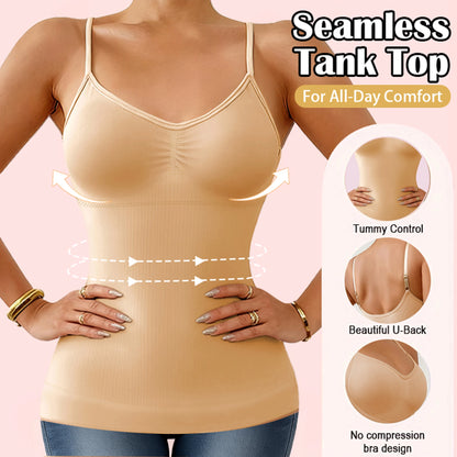 1pc Women‘s Camisole Breathable Shapewear Tops Tummy Control Built In Bra Tank Shaping Body Shaper Slimming Cami Vest Corset